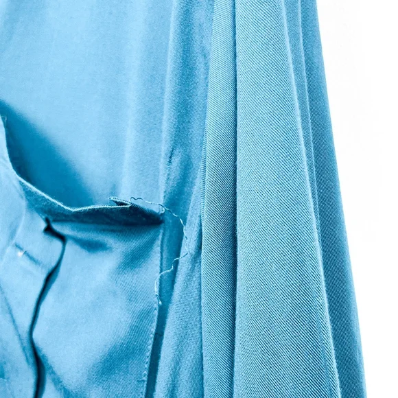 Denver Hayes Long Sleeve Blue Button-Up Blouse - Picture 4 of 10